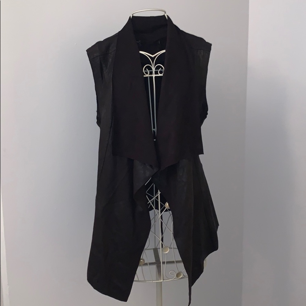 ZARA Faux Suede Vest with tie waist detail